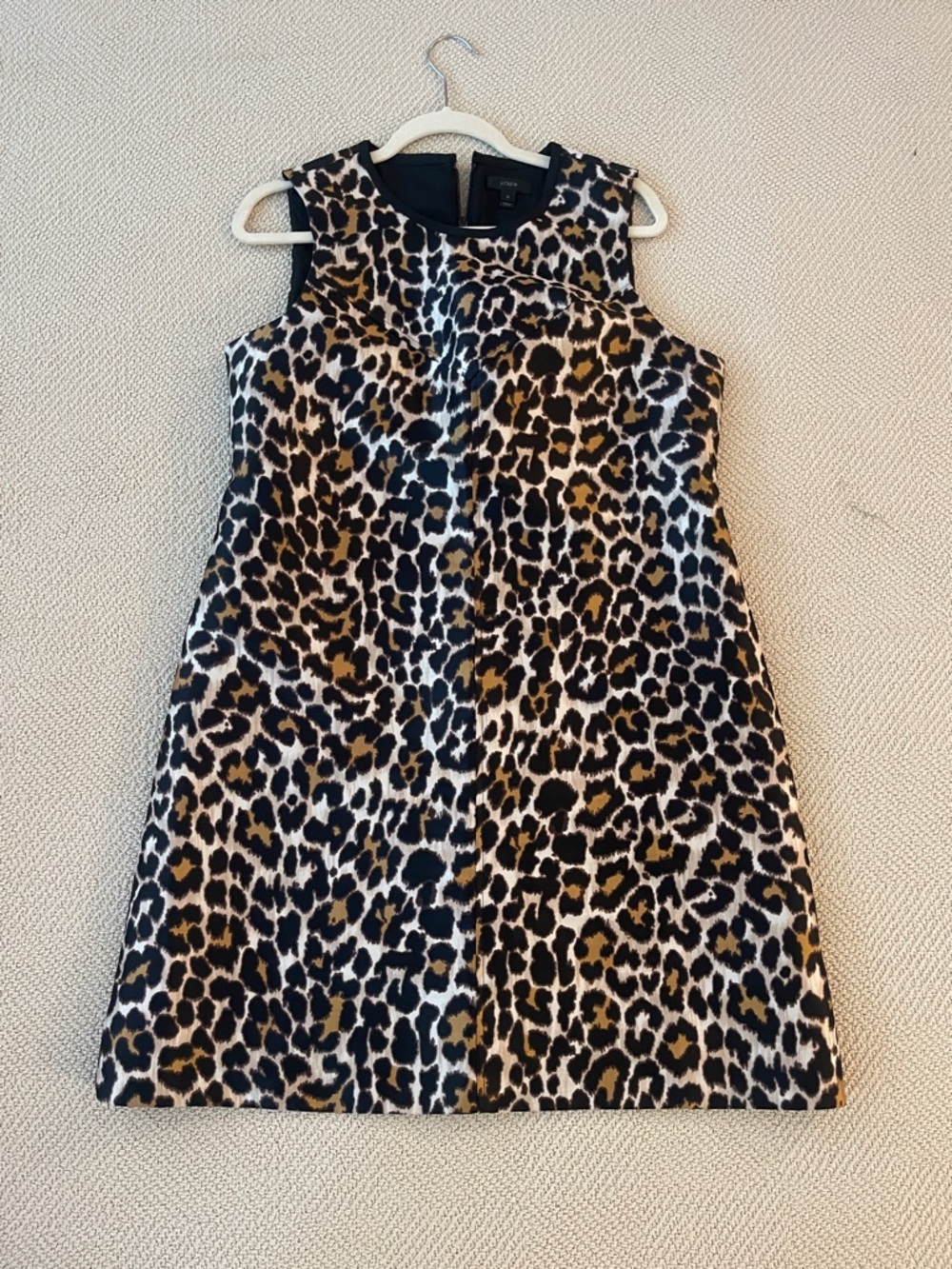 J. Crew Leopard Print Sleeveless Midi Dress - Black, Brown & Cream